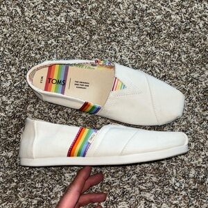Toms Pride rainbow slip on shoes 5.5 LGBTQ